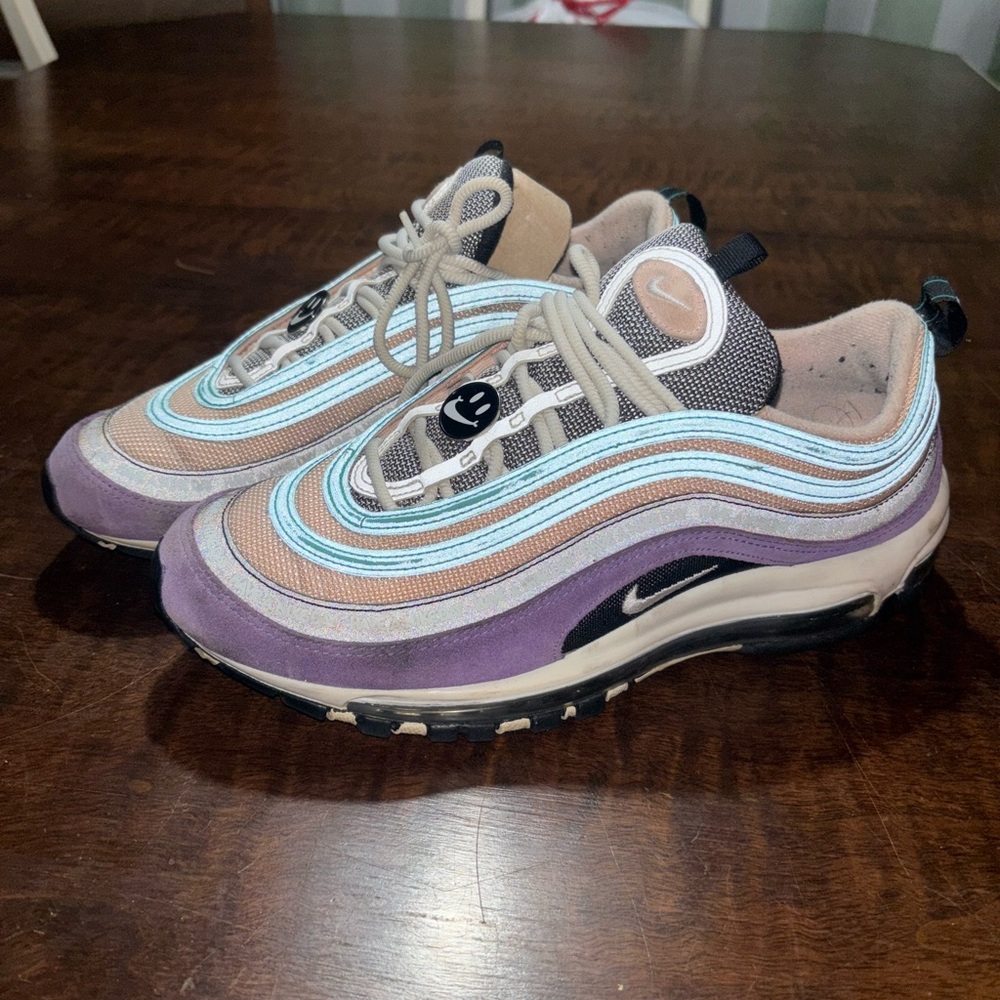 Nike Air Max 97 in Purple, Tan, and Light Blue